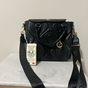 Valentino Orlandi Quilted Black Shoulder Bag